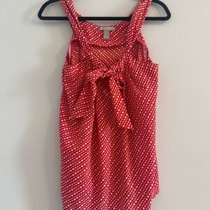 Banana Republic Red and White Polka Dot Blouse